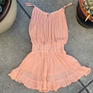 Jen's Pirate Booty Peach Gauze Layered Drop Waist Mini Dress / Cover Up Size S